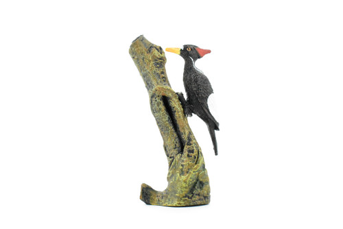 Pileated Woodpecker, Museum Quality, Educational, Hand Painted, Rubber Bird, Realistic Toy Figure, Diorama Model, Replica, Kids,  4 Inches. 