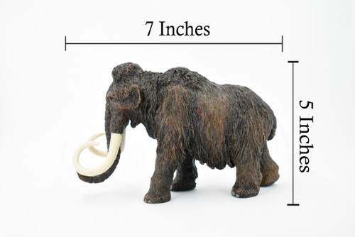 Wooly Mammoth, Prehistoric Mammal, Museum Quality, Rubber Animal, Hand Painted, Realistic Toy Figure, Diorama Model, Kids, Educational, 7 Inches.