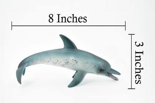 Dolphin, Spotted Dolphin, Porpoise, Marine Mammal, Museum Quality, Hand Painted, Realistic Toy Figure, Diorama Model, Educational,  8 Inches. 