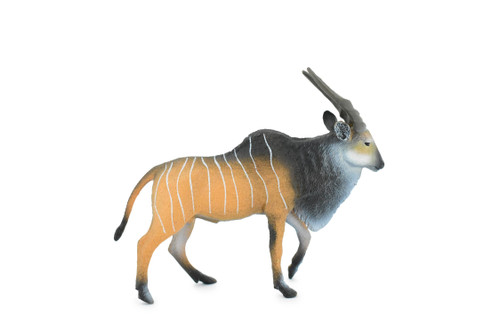 Eland Antelope, Taurotragus oryx, Museum Quality, Hand Painted, Rubber Animal, Realistic Toy Figure, Model, Replica, Kids, Educational, 6 Inches.