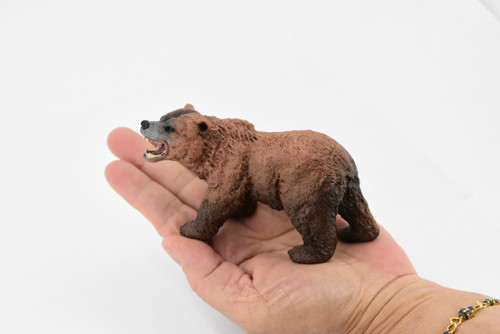 Bear, Brown Bear, Grizzly, Museum Quality, Hand Painted, Rubber Animal, Realistic Toy Figure, Model, Replica, Kids, Educational, Gift,      4 1/2"      CH358 BB137