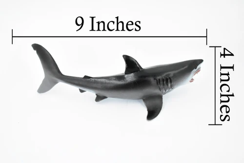 Great White, G.W. Shark, Museum Quality, Hand Painted, Educational, Rubber Fish, Diorama Model, Replica, Realistic Toy Figure, Kids, 9 Inches. 