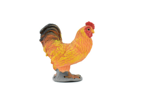 Bird, Rooster, Cock, Chicken, Museum Quality, Hand Painted, Rubber, Realistic Toy Figure, Model, Replica, Kids, Educational, Gift,       2"     CH389 BB144