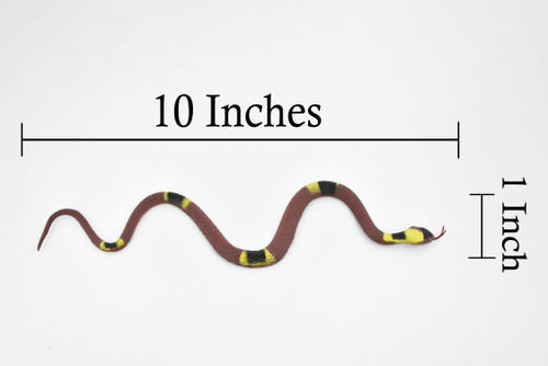 Banded Water Snake, Rubber Reptile, Educational, Realistic Hand Painted, Figure, Lifelike Model, Figurine, Replica, Toy,   10 Inches  