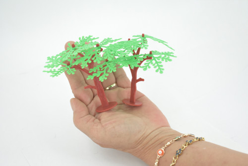 Tree, Perennial Plant 2 Pack,  Educational, Toy, Kids, Realistic Figure, Lifelike Model, Figurine, Rubber, Replica, Gift,     4"    ABC09 B263