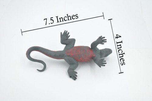 Iguana, Marine iguana, Museum Quality, Hand Painted, Rubber Reptile, Realistic Lizard, Figure, Toy, Kids, Educational, Gift,  7 1/2" 