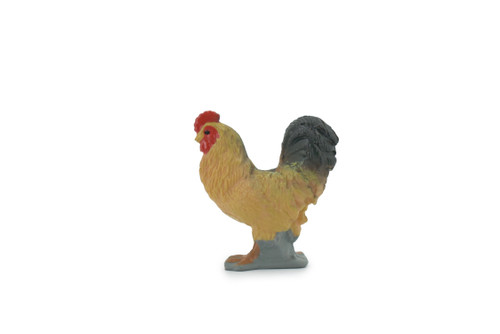 Bird, Rooster, Cock, Chicken, Museum Quality, Hand Painted, Rubber, Realistic, Figure, Model, Replica, Toy, Kids, Educational, Gift,       1 1/2"     CH507 BB156