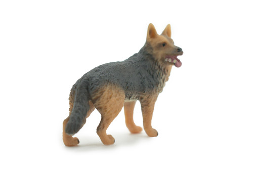 German Shepherd, Alsatian, Dog, Canine, Museum Quality, Hand Painted, Realistic, Rubber, Figure, Model, Toy, Kids, Educational, Gift,      3"      CH673 BB170 