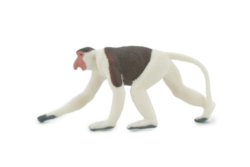 Monkey, Proboscis, Long Nosed, Primate, Museum Quality, Hand Painted, Rubber Animal, Educational, Realistic, Figure, Toy, Kids, Replica, Gift,      3"     CH709 BB174