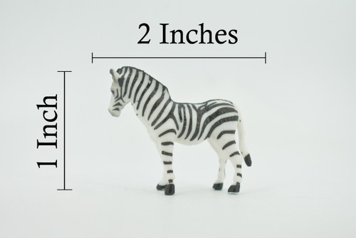 Zebra, African equines, Equidae, High Quality, Hand Painted, Rubber, Realistic, Figure, Model, Replica, Toy, Kids, Educational, Gift,       2"        CH725 BB176 