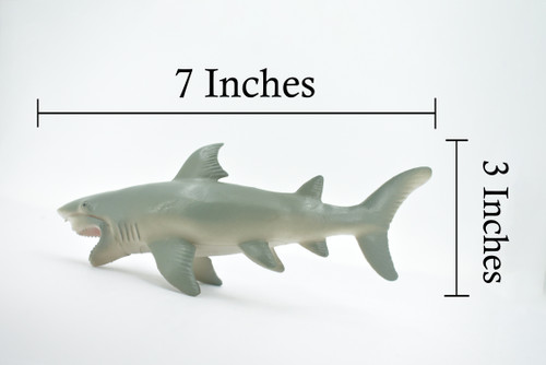 Shark, Great White, G.W. Shark, High Quality, Rubber Fish, Realistic, Figure, Model, Replica, Toy, Kids, Educational, Gift,    7 Inches     CWG309 B382          