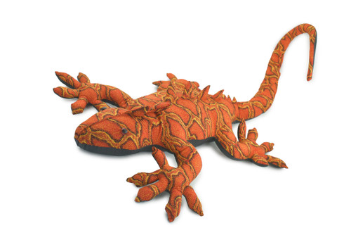 Lizard, Reptiles, Iguana, Orange, Herbivorous lizards, Hand Made in Thailand, Stuffed Reptile, Plush Toy, Kids, Educational, Gift,        30"  16oz,    TH47 BB309