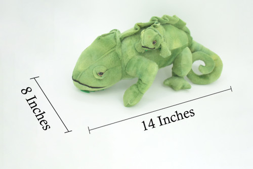 Iguana with Baby, Plush Animal, Soft, Stuffed, Toy, Educational, Realistic Iguana Design, Figure, Lifelike, Replica, Gift,       14"    PK02 B498