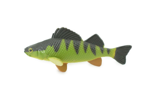 Yellow Perch, Hand Painted, Educational, Rubber Fish, Realistic Figure, Lifelike Model, Figurine, Replica, Gift,      2 3/4"    SF14 B31   