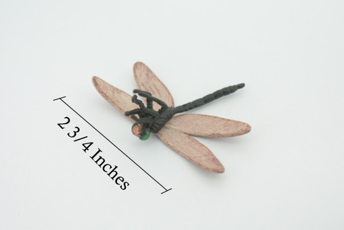 Dragonfly, Dragon Fly,  Hand Painted, Educational, Rubber Realistic Figure, Lifelike Model, Figurine, Replica, Gift,      2 1/4"    SF18 B31   