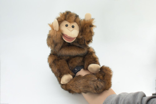 Monkey Hand Puppet, Full Body, Very Nice Plush Monkey, Stuffed Animal, Educational, Realistic, Lifelike Model, Gift,    10"    FM41 B415