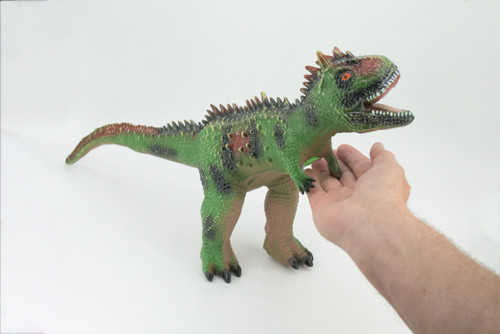 Carnotaurus, Horned Carnivore, Cretaceous Dinosaur, Hand Painted, Educational, Soft Rubber, Lifelike Model, Gift,    19"   AR15 B310 