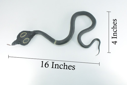 King Cobra, High Quality, Hand Painted, Hard Rubber Snake, Realistic Reptile, Toy Figure, Model, Replica, Kids, Educational,  16 Inches.