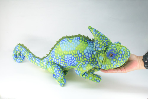 Chameleon, Plush Animal, Soft, Stuffed Toy, Educational, Realistic, Beautiful Lizard Design, Figure, Lifelike, Replica, Gift,      27"   RI51 B659