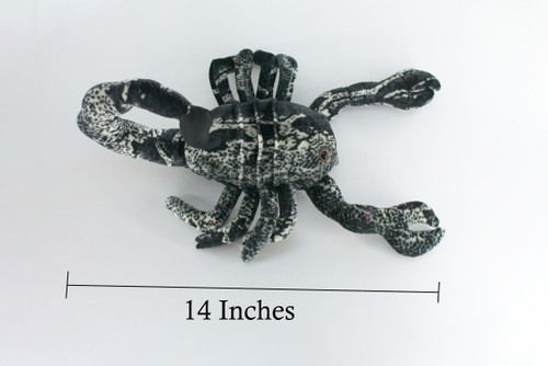 Scorpion, Black, Very Nice Plush, Stuffed Arachnids, Educational, Toy, Kids, Realistic Figure, Lifelike Model, Replica, Gift,    14"    FT12 BB326