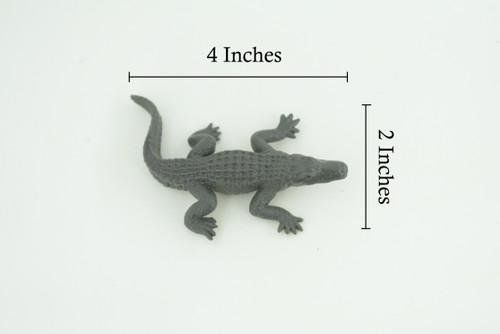 Alligator, Rubber Reptile, Educational, Realistic, Crocodile, Figure, Lifelike Model, Figurine, Replica, Toys, Kids, Gift, 3 Inches. 