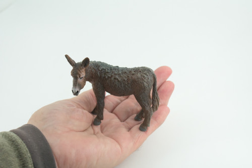 Donkey, Burro, Jack, Museum Quality, Educational, Hand Painted, Rubber Animal, Realistic, Diorama, Toy, Kids, Gift, 3 1/2 Inches. CH770 BB193