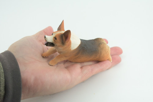 Corgi Dog, Pembroke Running, Museum Quality, Hand Painted, Educational, Rubber Canine, Realistic, K9, Toys, Kids, Gift, 5 Inches. CH772 BB193