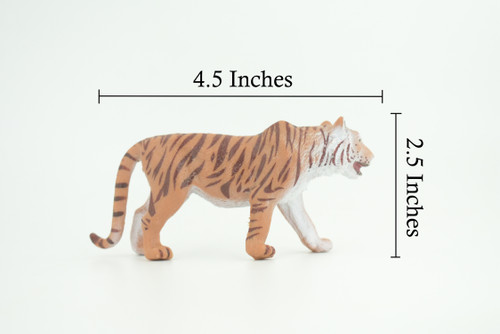 Bengal Tiger, Museum Quality, Educational, Hand Painted, Rubber, Asian Big Cat, Realistic Animal, Diorama, Toy, Kids, Gift, 4 1/2 Inches. CH781 BB182