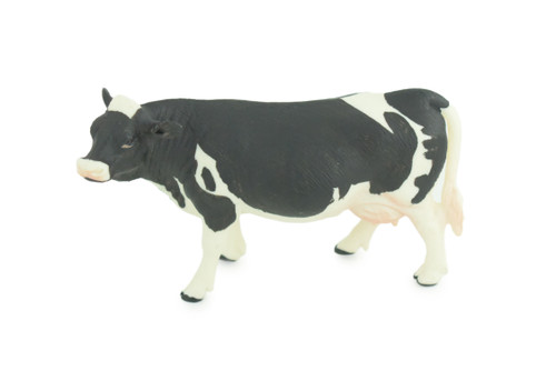 Dairy Cow, Museum Quality, Educational, Hand Painted, Rubber Milk Cow, Holstein, Realistic, Diorama, Toy, Kids, Gift, 6 Inches. CH784 BB185