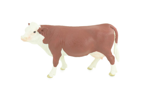 Dairy Cow, Museum Quality, Educational, Hand Painted, Rubber Milk Cow, Guernsey, Realistic, Diorama, Toy, Kids, Gift, 5 Inches. CH788 BB186