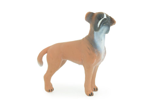 Boxer Dog, Hand Painted, Educational, Museum Quality, Realistic, Rubber Canine, K9, Diorama, Figure, Toys, Kids, Gift, 2 1/2 Inches. CH916 BB204