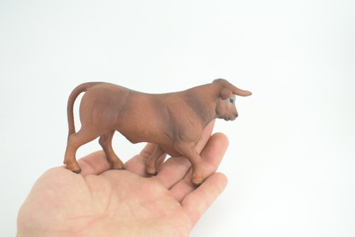Fighting Bull, Spanish, Museum Quality, Hand Painted, Educational, High Quality Rubber Cow, Realistic, Diorama, Toys, Kids, Gift, 5 1/2 Inches. CH936 BB206