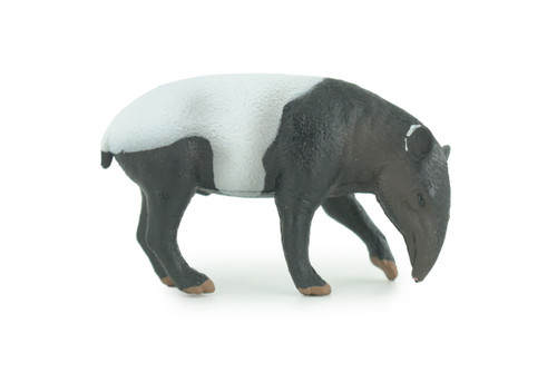 Tapir, Malayan tapir, Hand Painted, Museum Quality, Rubber Animal, Educational, Realistic Figure, Toy, Kids, Replica, Gift, 3 1/2 Inches. CH941 BB207