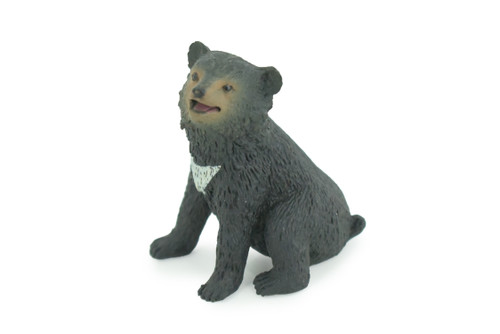 Sun Bear Cub, Sitting, Museum Quality, Educational, Hand Painted, Rubber Animal, Realistic, Diorama, Very Nice Design, Toys, Kids, Gift, 2 1/4 Inches. CH951 BB209