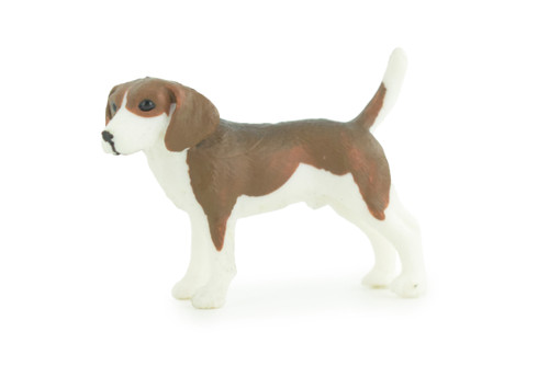 Beagle Dog, Hand Painted, Educational, Museum Quality, Rubber Canine, K9, Realistic, Diorama, Figure, Toys, Kids, Gift, 2 1/2 Inches. CH958 BB209