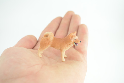 Shiba Inu Dog, Puppy, Museum Quality, Hand Painted, Educational, Very Nice Rubber Canine, Realistic, K9, Diorama, Toys, Kids, Gift, 2 1/4 Inches. CH959 BB209
