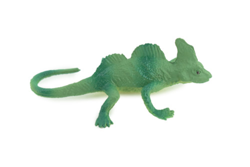 Green Basilisk Lizard, Rubber Reptile, Hand Painted, Educational, Realistic, Model, Replica, Toys, Kids, Gift, 2 1/2 Inches. WR39 B197