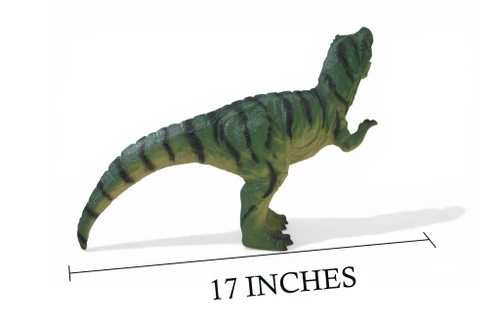 Tyrannosaurus Rex, T Rex, Cretaceous Dinosaur, Hand Painted, Educational, Soft Rubber, Lifelike Model, Figurine, Replica, Gift, 17 Inches. 