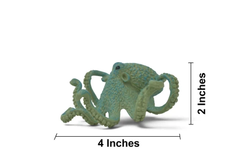 Octopus, Octopodes, Octopoda, Blue Octopi, Cephalopods, Museum Quality, Hand Painted, Hard Rubber, Realistic Figure, Toy, Kids, Educational, Gift,      4 Inches.  CH1062 BB222