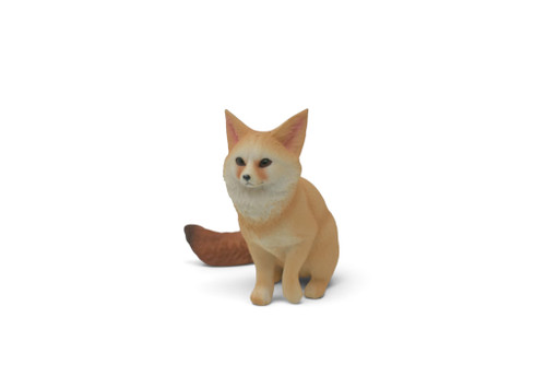 Fennec Fox, Vulpes zerda, Museum Quality, Hand Painted, Rubber Animal, Educational, Toy Figure, Diorama Model, Replica, Gift, 2 1/2 Inches. CH1078 BB222