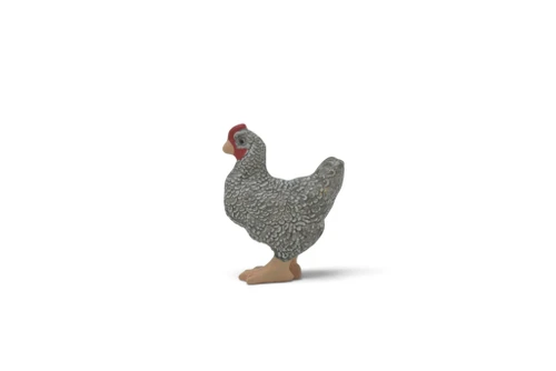 Chicken, Dominique Breed, Museum Quality, Educational, Hand Painted, Realistic, Rubber Bird, Figure, Diorama Model, Toy, Kids, Gift, 2 Inches. CH1083 BB223