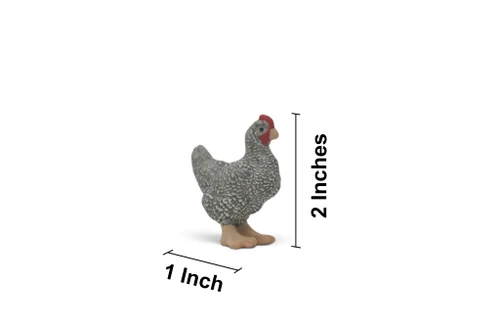Chicken, Dominique Breed, Museum Quality, Educational, Hand Painted, Realistic, Rubber Bird, Figure, Diorama Model, Toy, Kids, Gift, 2 Inches. CH1083 BB223