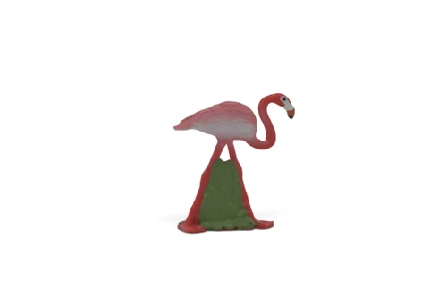  Flamingo, Phoenicopteridae, Very Nice Design, Educational, Hand Painted, Realistic, Rubber Bird, Figure, Diorama Model, Toy, Kids, Gift, 1 1/2 Inches. CH1084 BB223