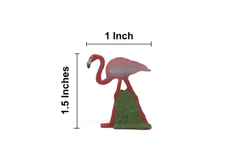 Flamingo, Phoenicopteridae, Very Nice Design, Educational, Hand Painted, Realistic, Rubber Bird, Figure, Diorama Model, Toy, Kids, Gift,       1 1/2 Inches.    CH1084 BB223