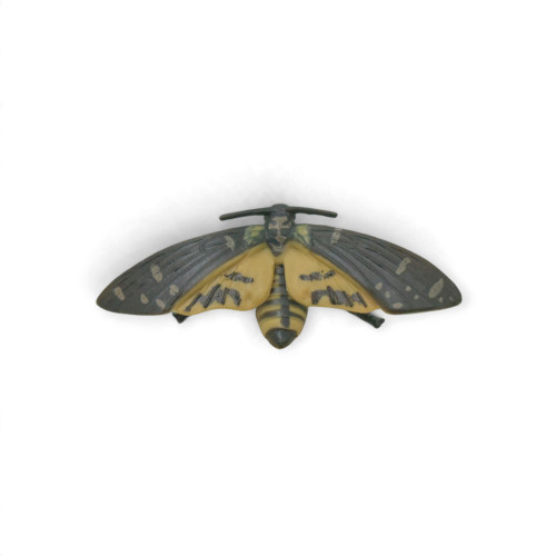 Moth, Death Head Moth, Museum Quality, Hand Painted, Hard Rubber Insect, Educational, Toy Figure, Diorama Model, Replica, Kids, Gift, 3 Inches. CH1090 BB223