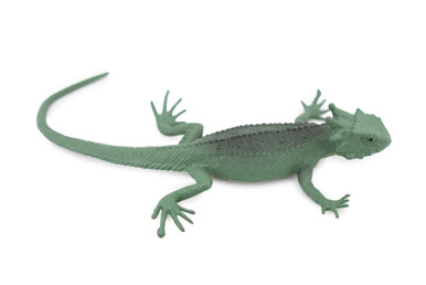 Lizard, Flat-Taled Horned Lizard, Green, Rubber, Toy Reptile