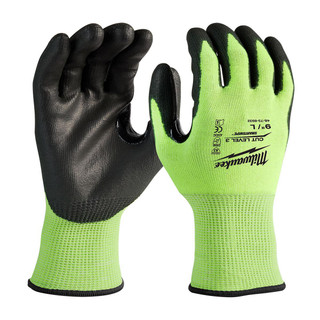 Milwaukee 4932479721 Hi-Vis Cut Level 3/C Dipped Gloves (Size 7, Small)