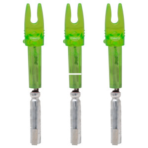Lumenok - Lumenok X3G X Nock, Fits .204" ID - Arrows, Green, 3Pk - X3G Lumenok - Lumenok X3G X Nock, Fits .204" ID - Arrows, Green, 3Pk - X3G