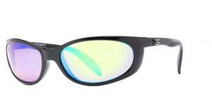 Calcutta NK1GM Nantucket Sunglasses - Shiny Black/Green Mirror 60mm Lens - NK1GM