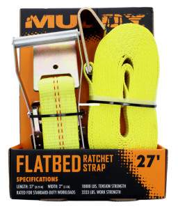 Muddy MUD-RS27FB 27' Flat Bed - Ratchet Strap, Flat Hook Style, 10 - MUD-RS27FB